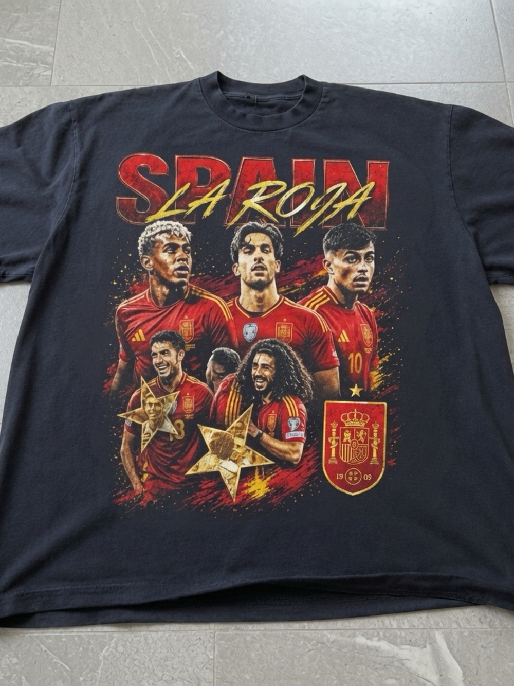 Spain Soccer World Cup Champions 2026 T-shirt- Black